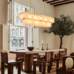 Solmare Alabaster Rectangular Chandelier 54"